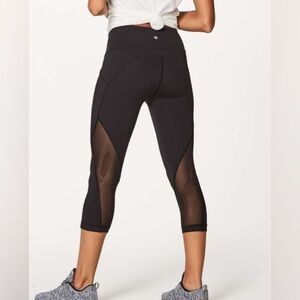 Lululemon Sweat Your Heart Out Black Crop Leggings Size 2